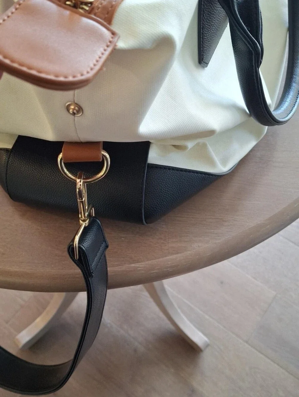 Cream & Black Diaper BAG